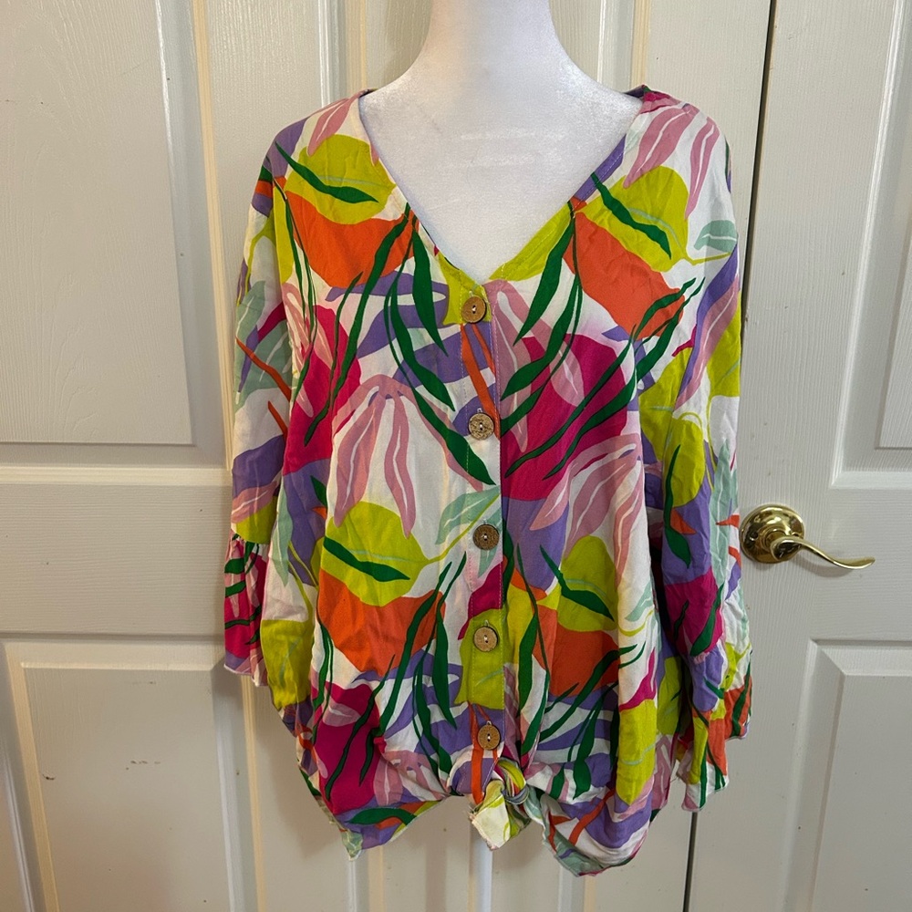 Mirror Image tropical tunic, 2X